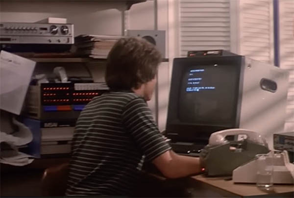 Computer nerd in his 1980 boy room